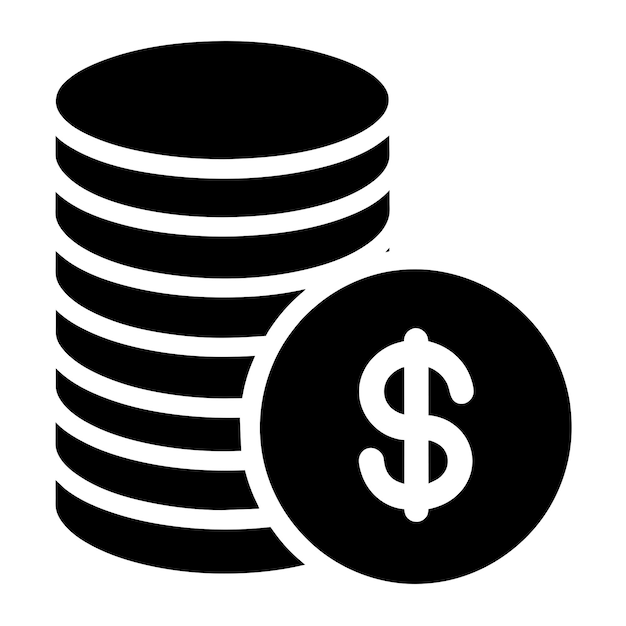 una pila de monedas de dinero icono en silueta