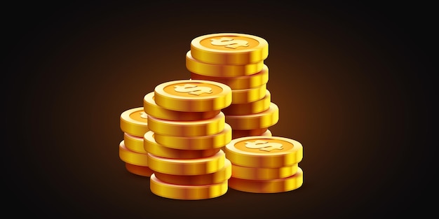 Una pila de monedas de oro