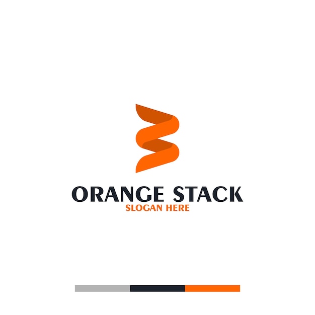 Pila naranja con diseño de logotipo de flujo