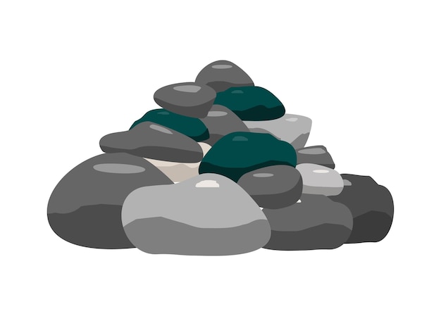 Una pila de piedras Ilustración plana sencilla
