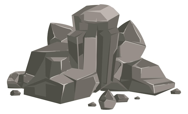 Vector pila de roca formación de piedra de dibujos animados elemento de la naturaleza