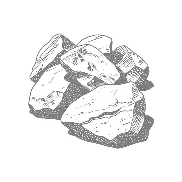 Una pila de rocas dibujadas a mano