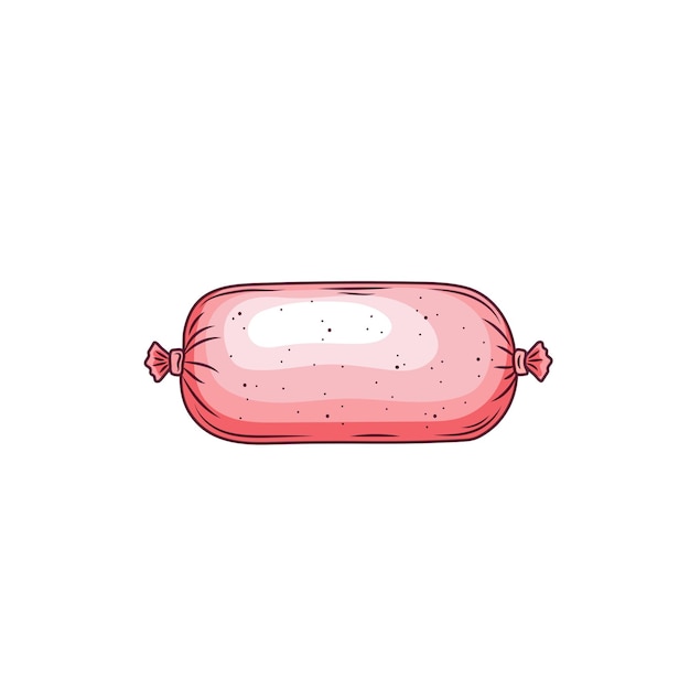 Pila de salchichas cocidas comida carne salchicha cerdo barbacoa cena comida cocinada parrilla caliente vector ilustración Asado nutrición poco saludable salchicha frita fiesta comida tradicional