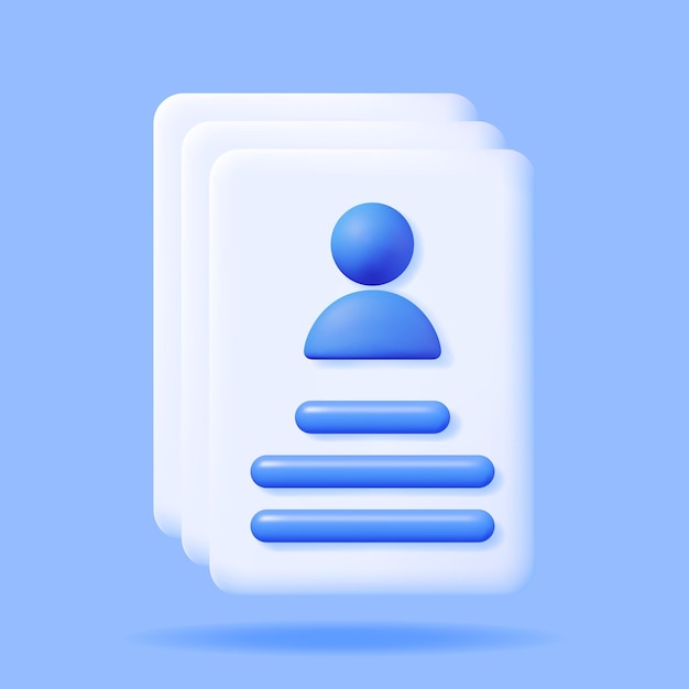 Pila de solicitud de trabajo 3D aislada