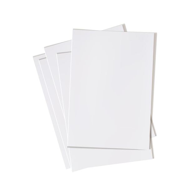 Pila de tarjetas de papel de vector aislado en papel blanco de fondo blanco