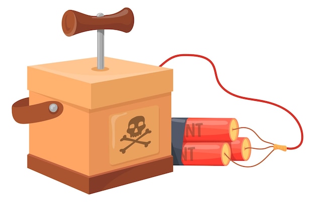 Una pila de Tnt con el icono de dibujos animados del detonador explosivo