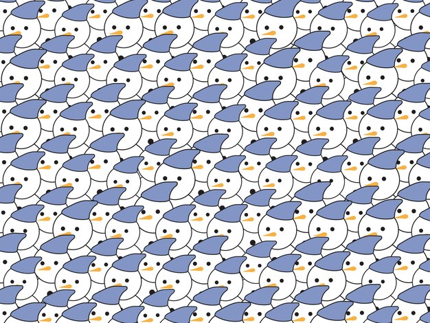 pila vectorial de muñecos de nieve con diseño de patrón de sombreros de lana