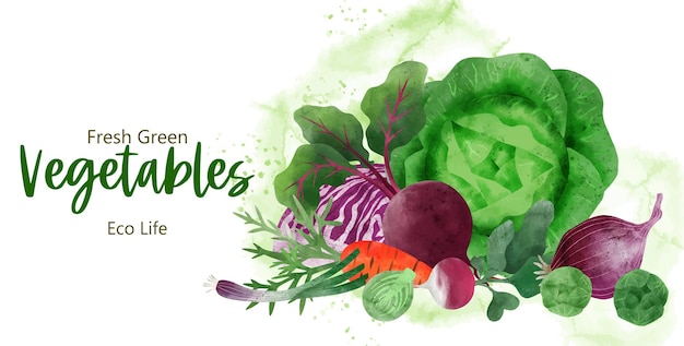 Pila de verduras frescas dibujadas a mano