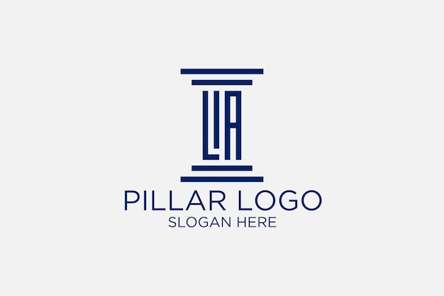 Pilar legal logo iniciales LA premium vector