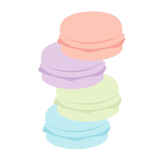 Las pilas de macarrones Ilustración de postre
