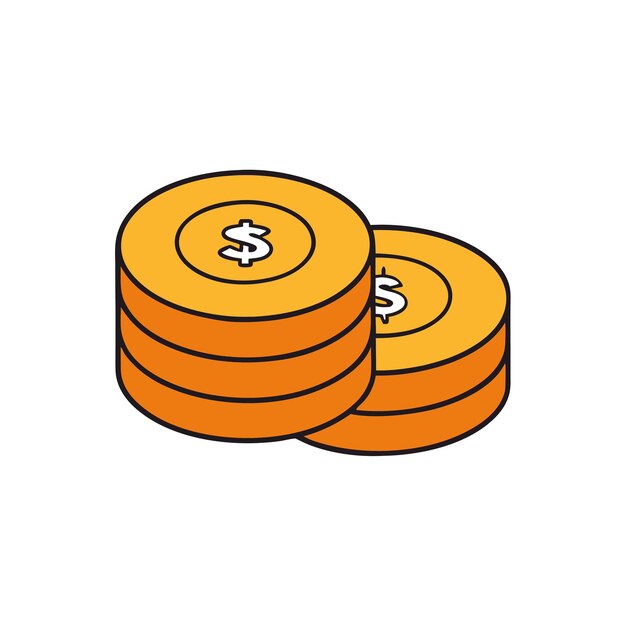 Pilas de monedas de un dólar