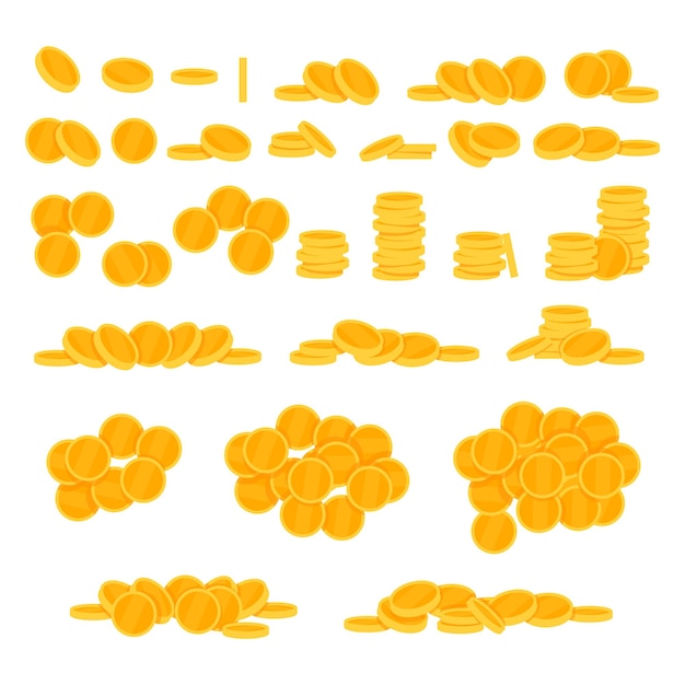 Pilas y pilas de monedas de oro