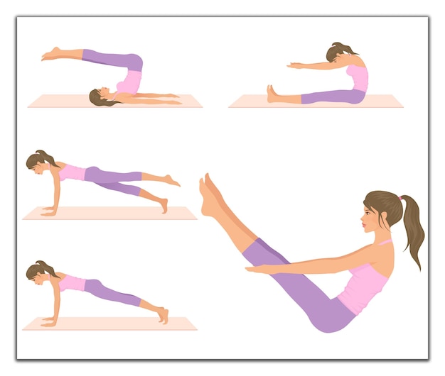 Pilates y rutina de ejercicios de yoga para la salud y el fitness