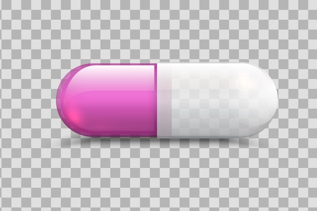 Píldora cápsula realista. Medicina drogas 3d. tableta aislada o cápsula de medicamentos con vitaminas orgánicas.