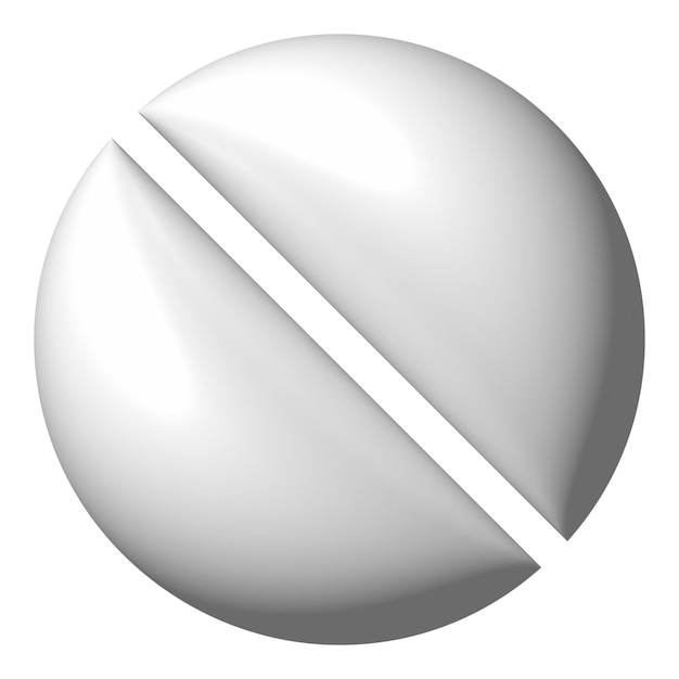 Píldora redonda blanca con puntaje