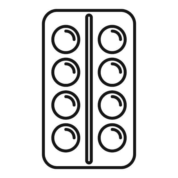 Píldoras icono de ampollas contorno vector resistencia fuerte poción