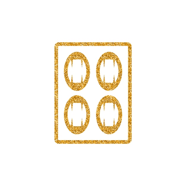 Píldoras icono oro brillo textura vector ilustración