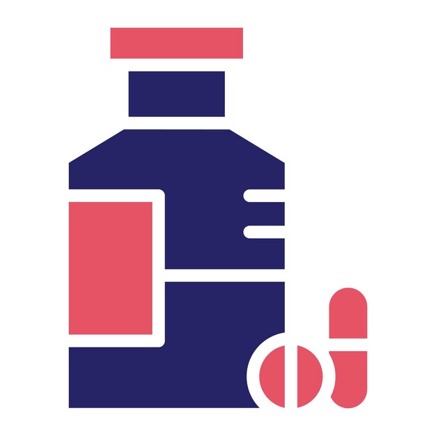 Píldoras Ilustración del icono vectorial de la botella del conjunto de iconos de Investigación y Ciencia