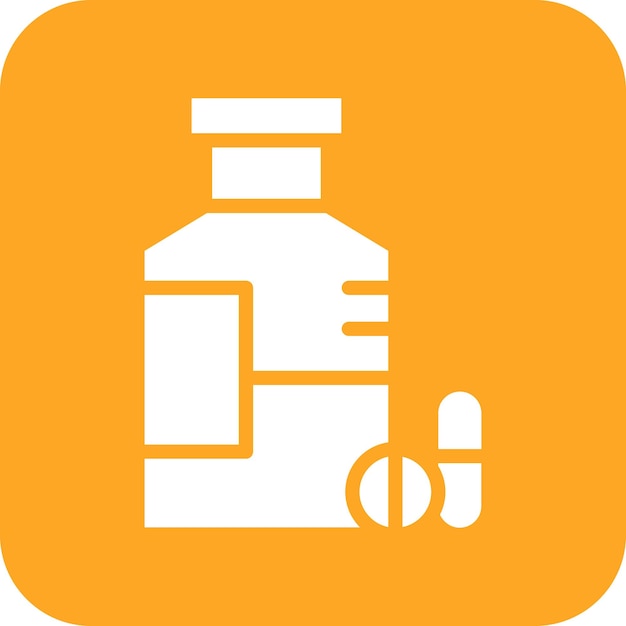 Píldoras Ilustración del icono vectorial de la botella del conjunto de iconos de Investigación y Ciencia
