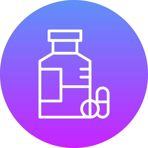 Píldoras Ilustración del icono vectorial de la botella del conjunto de iconos de Investigación y Ciencia