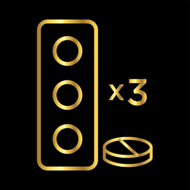 píldoras de oro cápsula icono plantilla vectorial logotipo colección de moda diseño plano