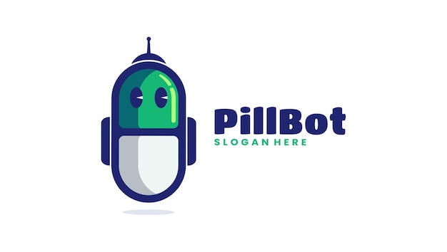 Pillbot o plantilla de logotipo de nanotecnología