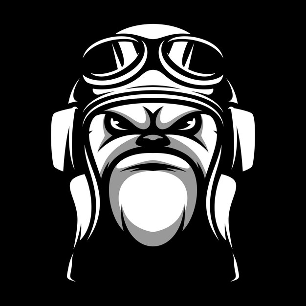 Piloto Bulldog en blanco y negro