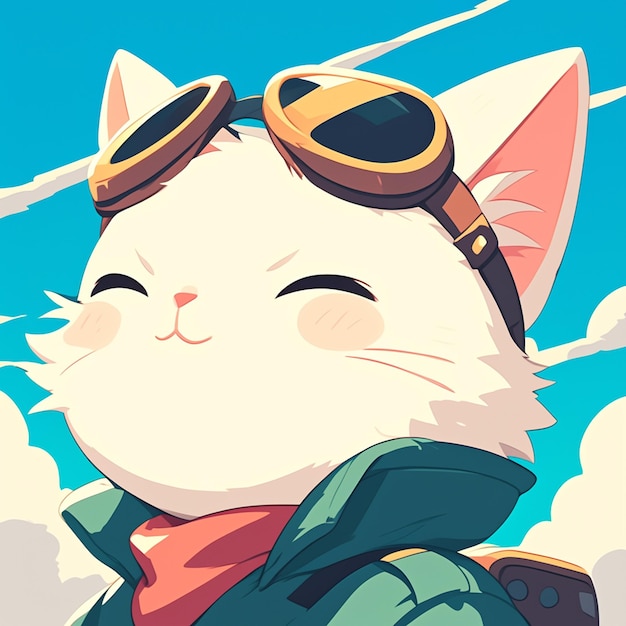 Vector un piloto de gatos melodioso al estilo de las caricaturas