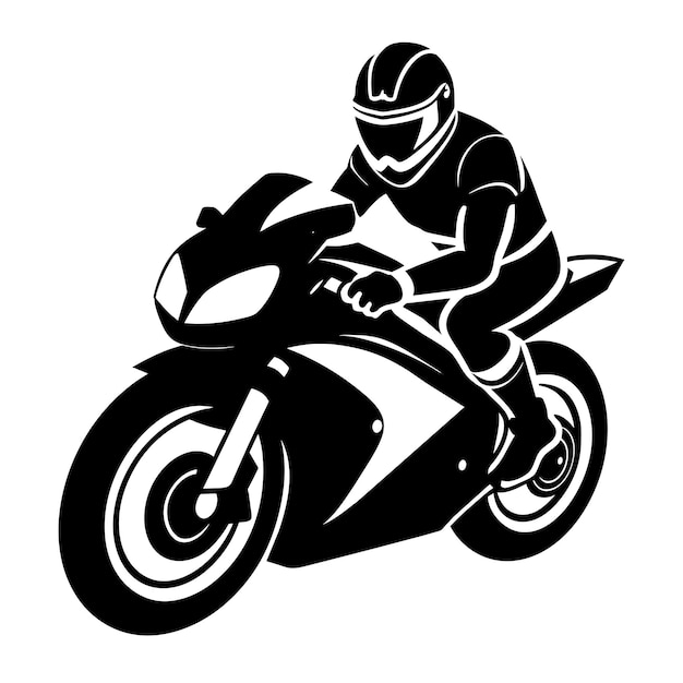 un piloto de MotoGP ejecutando una silueta vectorial de maniobra de giro de alta velocidad 12
