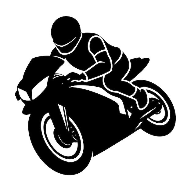 un piloto de MotoGP ejecutando una silueta vectorial de maniobra de giro de alta velocidad 17