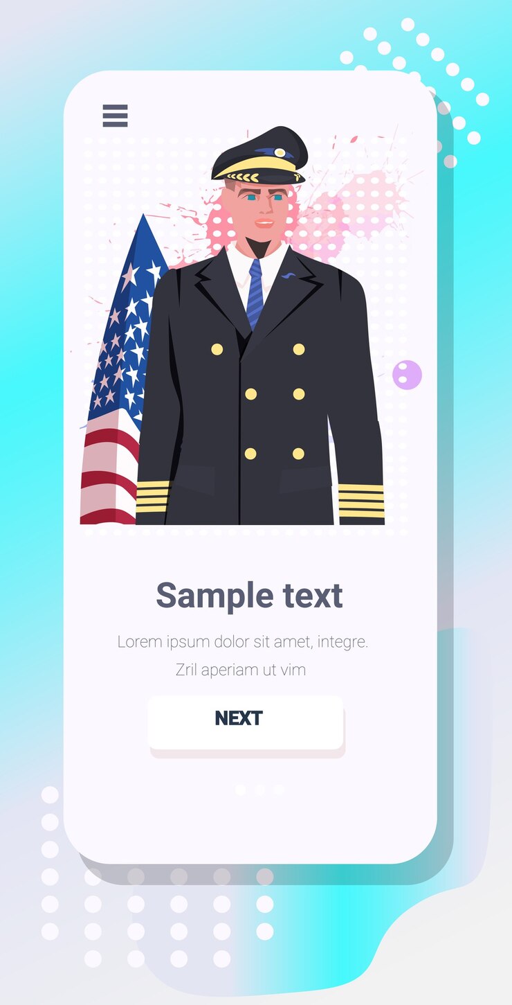 Vector piloto en uniforme sosteniendo la bandera de estados unidos feliz celebración del día del trabajo