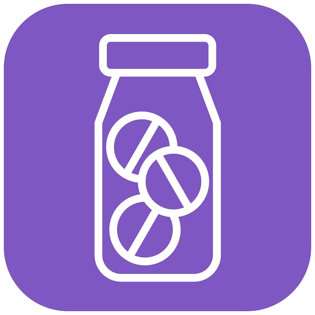 Pílulas Ilustración del icono vectorial de la botella del icono de la farmacia
