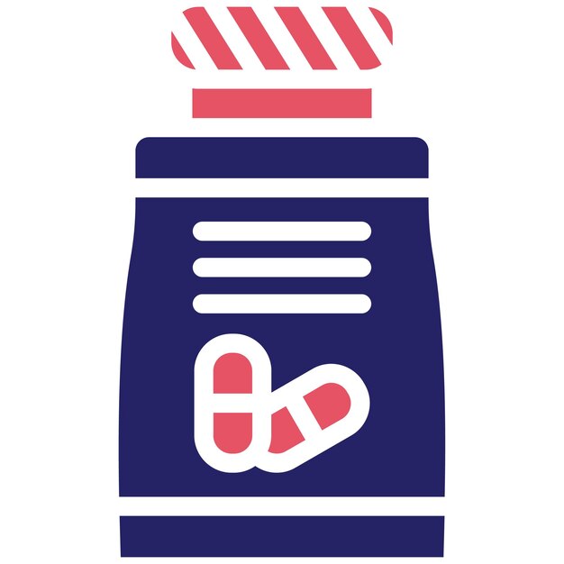 Pílulas Ilustración del icono vectorial de la botella del icono de Medicamento I
