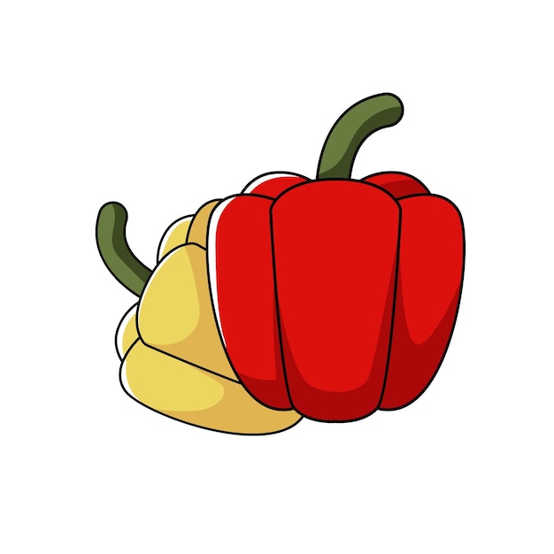 pimentón ilustración vegetales vectoriales fondo blanco