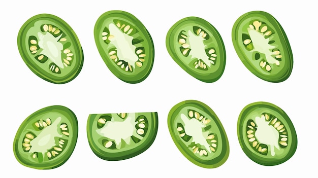 Pimienta Jalapeno en rodajas Icon Vector aislado