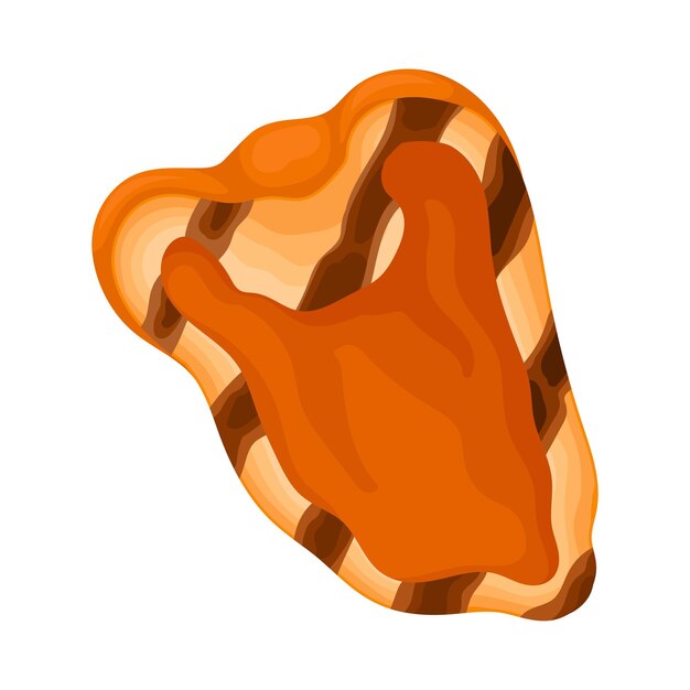 Pimienta a la parrilla con tiras aisladas en una ilustración vectorial de fondo blanco