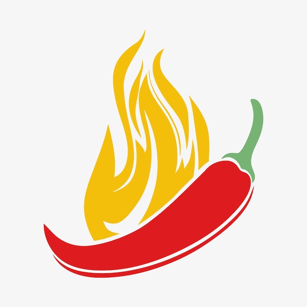 Pimienta picante en el fuego