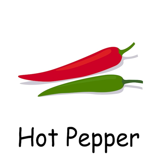 Pimienta picante pimienta ilustración de vector plano verduras tarjeta de memoria concepto de estilo de vida saludable