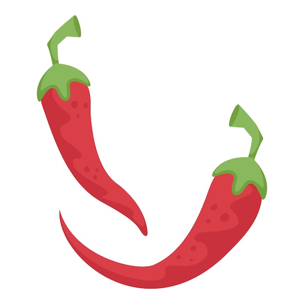 Pimienta picante roja dibujada a mano sobre un fondo blanco