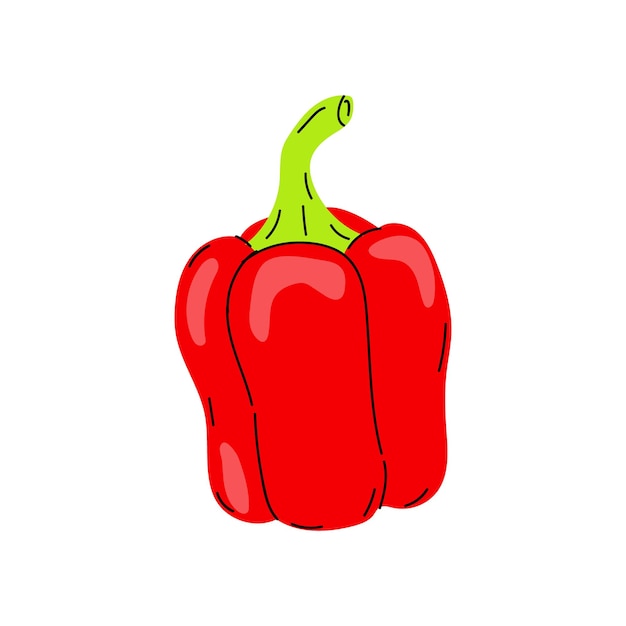 pimienta roja sobre un fondo plano que muestra su forma vibrante y su apariencia fresca