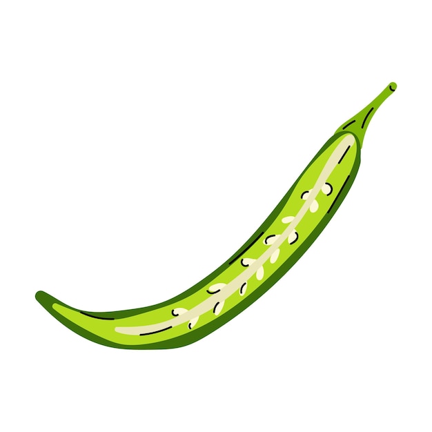 Pimienta verde fresca sobre un fondo blanco ideal para cocinar y adornar platos