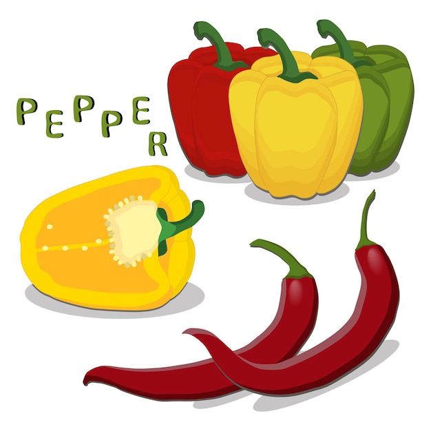 Pimiento dulce, jugoso, sabroso y natural, producto ecológico