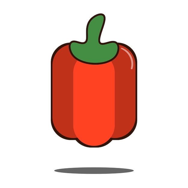 Pimiento rojo vegetal icono Diseño plano Vector Ilustración