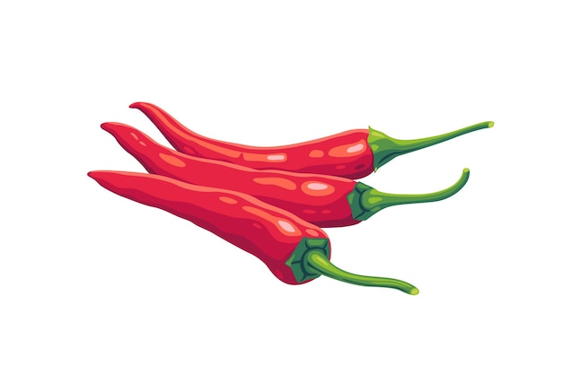 pimientos chili en un fondo blanco dibujos animados de ilustración vectorial