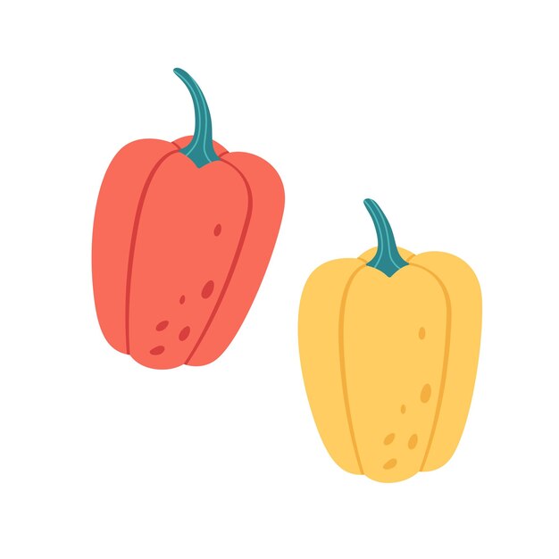Pimientos rojos y amarillos, verduras. Cosecha de verano y otoño, agricultura. Comida sana.
