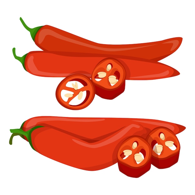 Pimientos rojos mexicanos enteros y picados