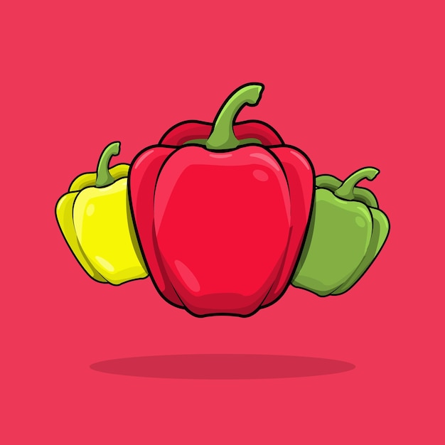 Pimientos vegetales dibujo vector de dibujos animados