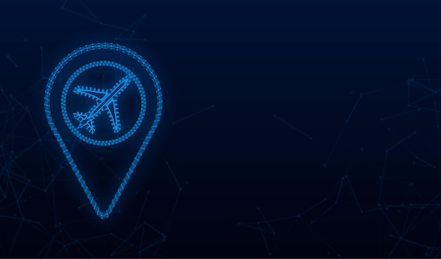 Pin del aeropuerto para el diseño conceptual icono de punto de pin símbolo de mapa ubicación