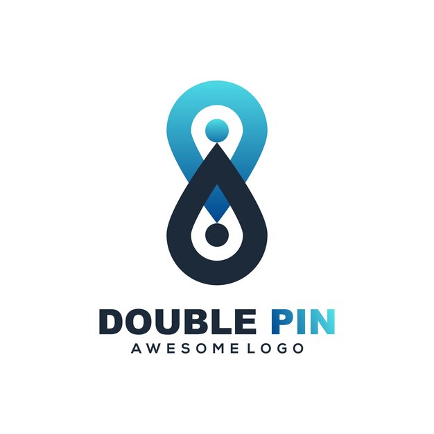 Pin colorido logo ilustración estilo de arte de línea