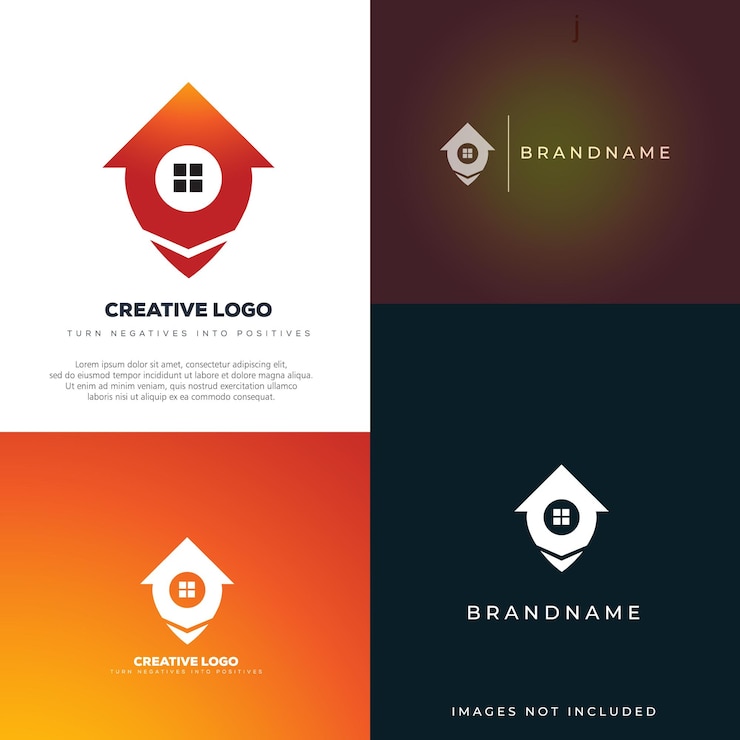 Vector pin de diseño de logotipo de tecnología con line art house vector premium
